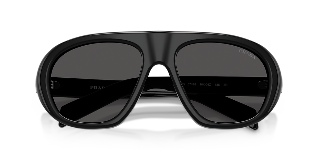 PRADA PR C05S Black - Women Luxury Sunglasses, Dark Grey Lens