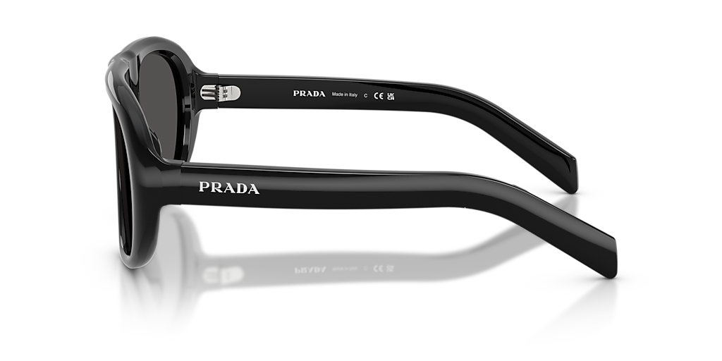 PRADA PR C05S Black - Women Luxury Sunglasses, Dark Grey Lens