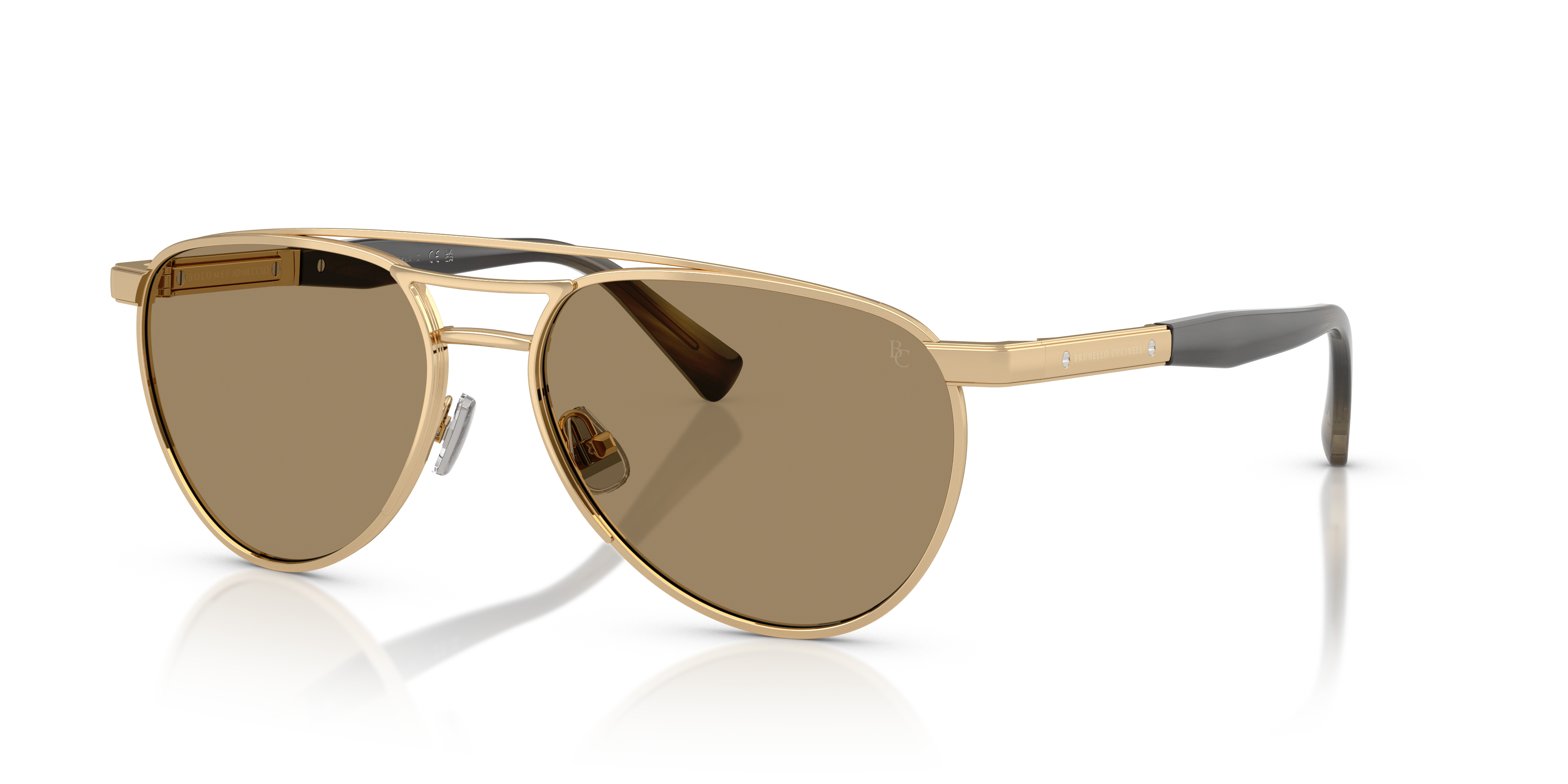 Brunello Cucinelli BC2007SM L (56 - 16) with Brown lenses and Gold