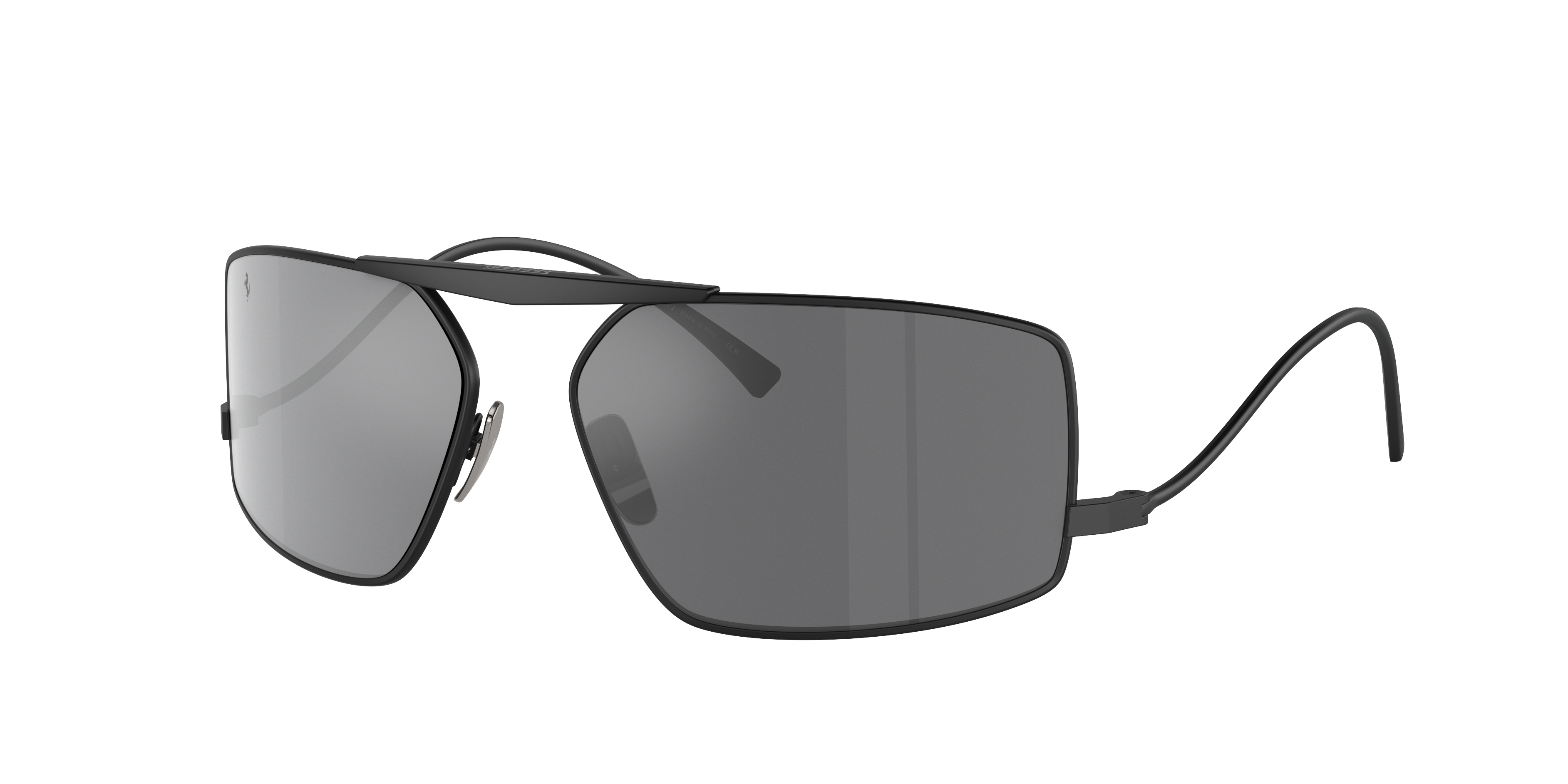 Ferrari Unisex Sunglass FH1008 -  Frame color: Matte Black, Lens color: Mirror Silver