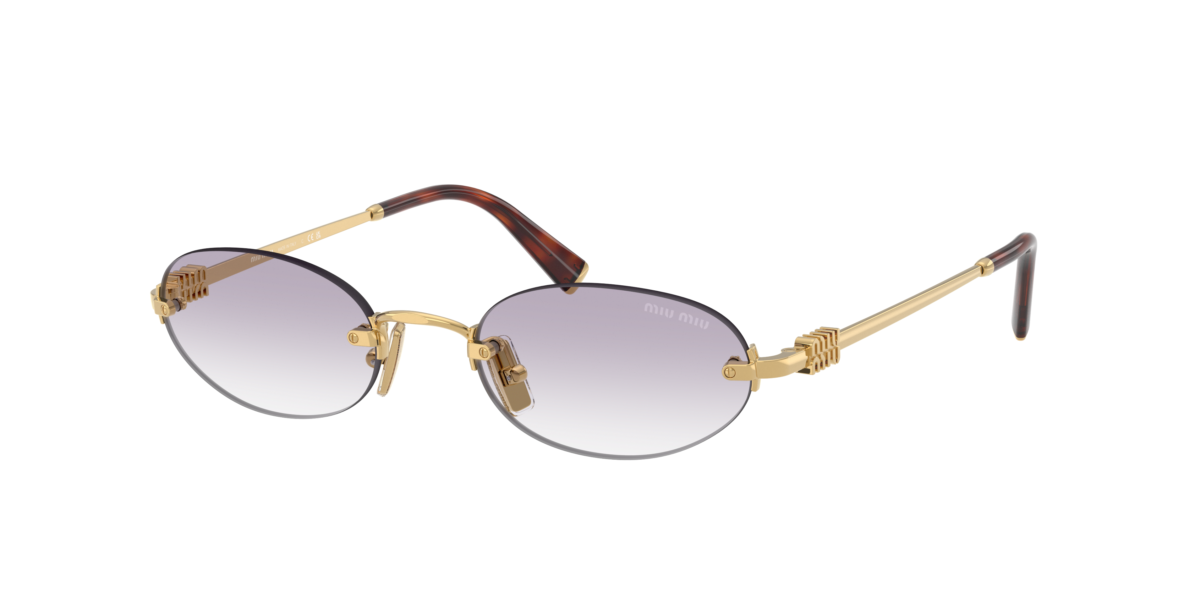 Miu Miu Woman Sunglass MU A54S -  Frame color: Gold, Lens color: Clear Gradient Dark Grey
