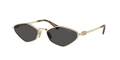 Miu Miu MU 56ZS 56 Dark Brown & Gold Sunglasses | Sunglass Hut USA