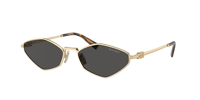 Miu Miu MU 56ZS 56 Dark Grey & Pale Gold Sunglasses | Sunglass Hut  