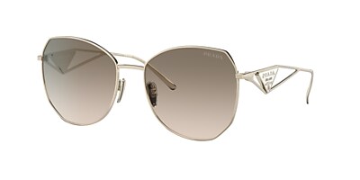 Prada PR 57YS 57 Grau Verlaufstönung & Silber Sunglasses 