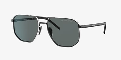 Prada PR 59YS 57 Polar Dunkelgrau & Schwarz Polarisiert Sunglasses 