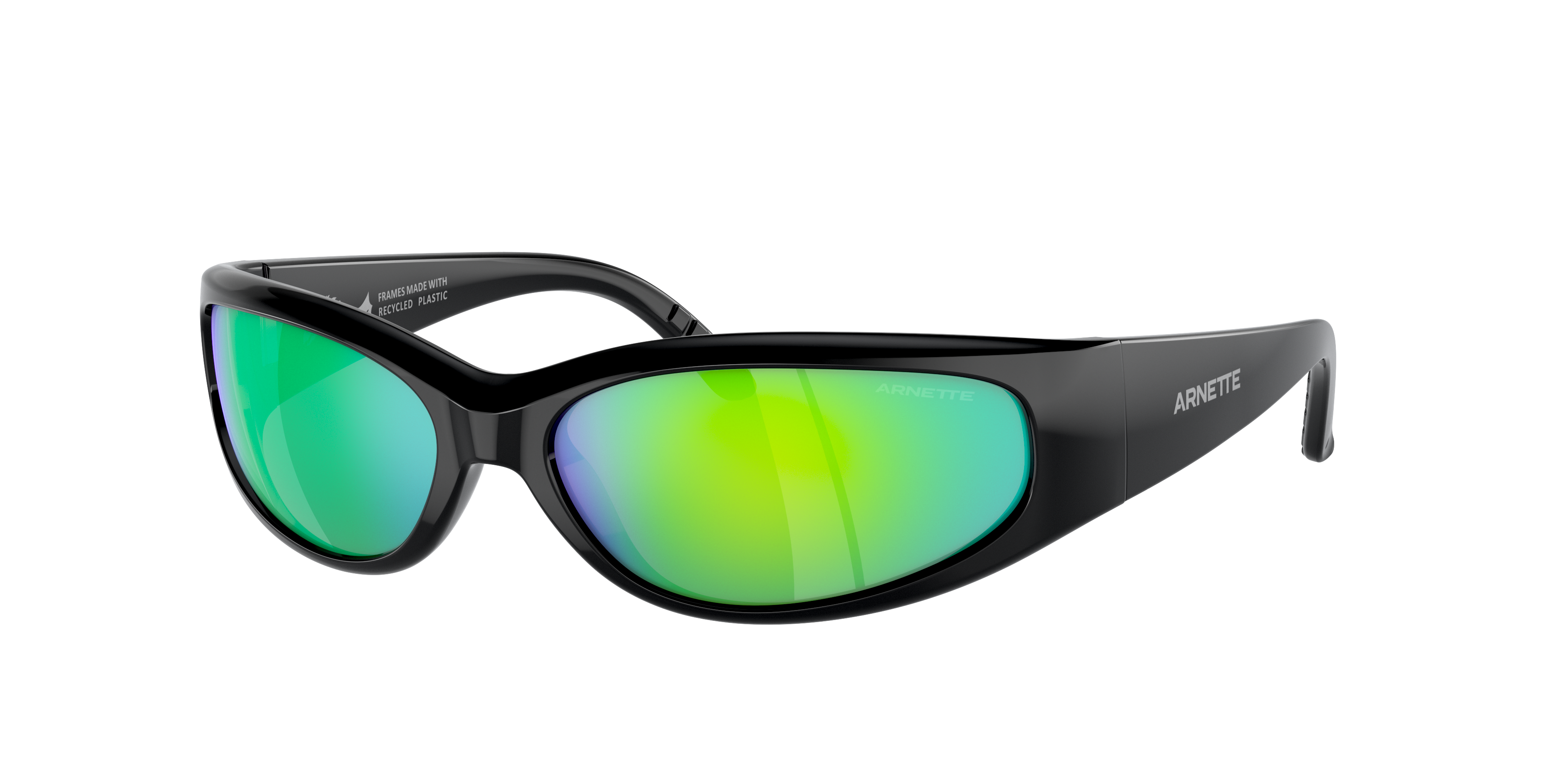 Arnette Man Sunglass AN4302 CATFISH x Girl Skateboards – Frame color: Black, Lens color: Green Mirror Green