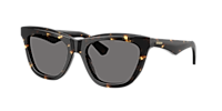 BURBERRY BE4435 Yellow Havana - Women Luxury Sunglasses, Dark Grey Polar Lens