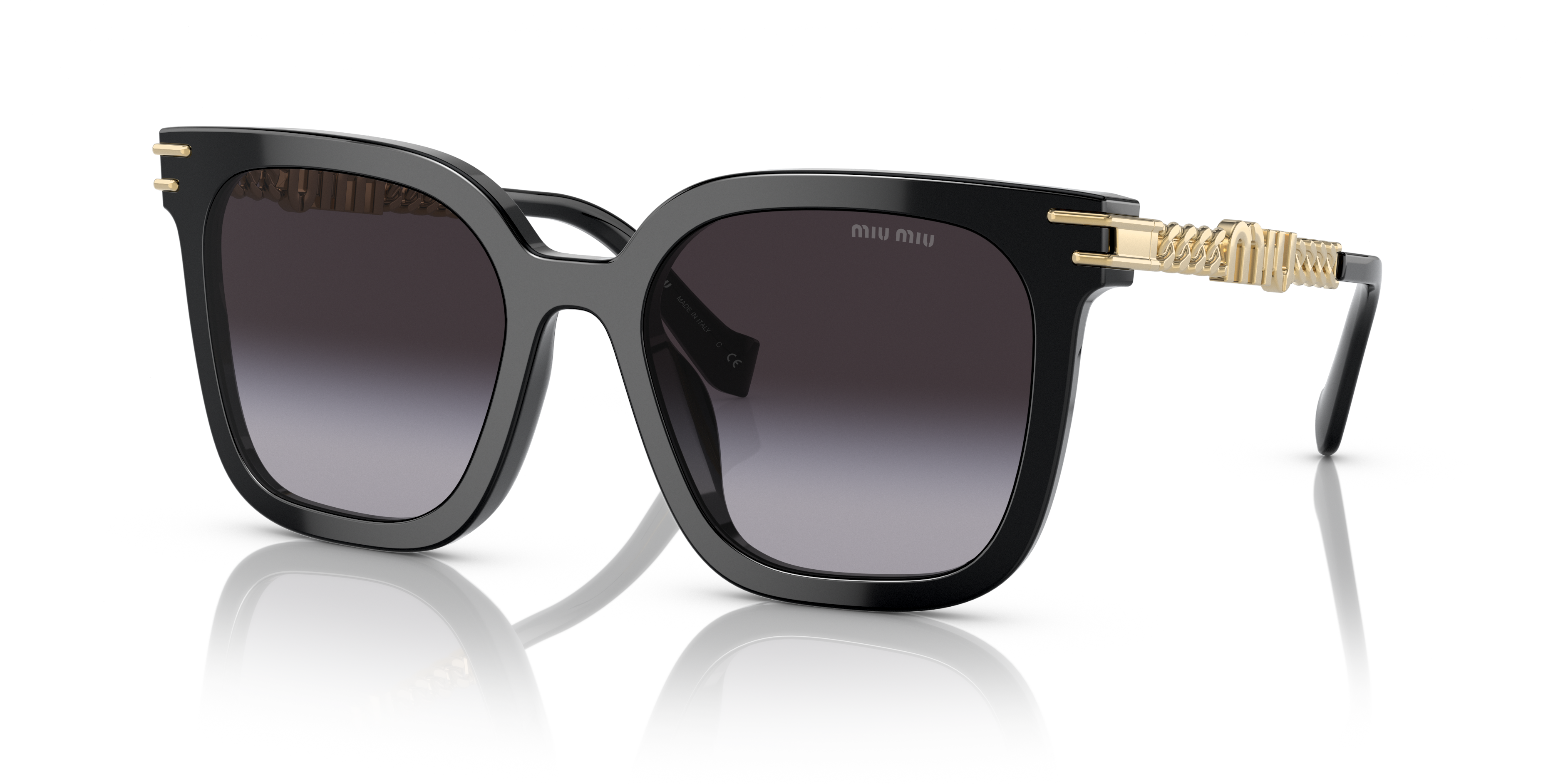 miu miu ブラックサングラス MU 13W 1S 0A0 Miu Miu MU 13WS XL (55 - 20) with Grey lenses and Black frame