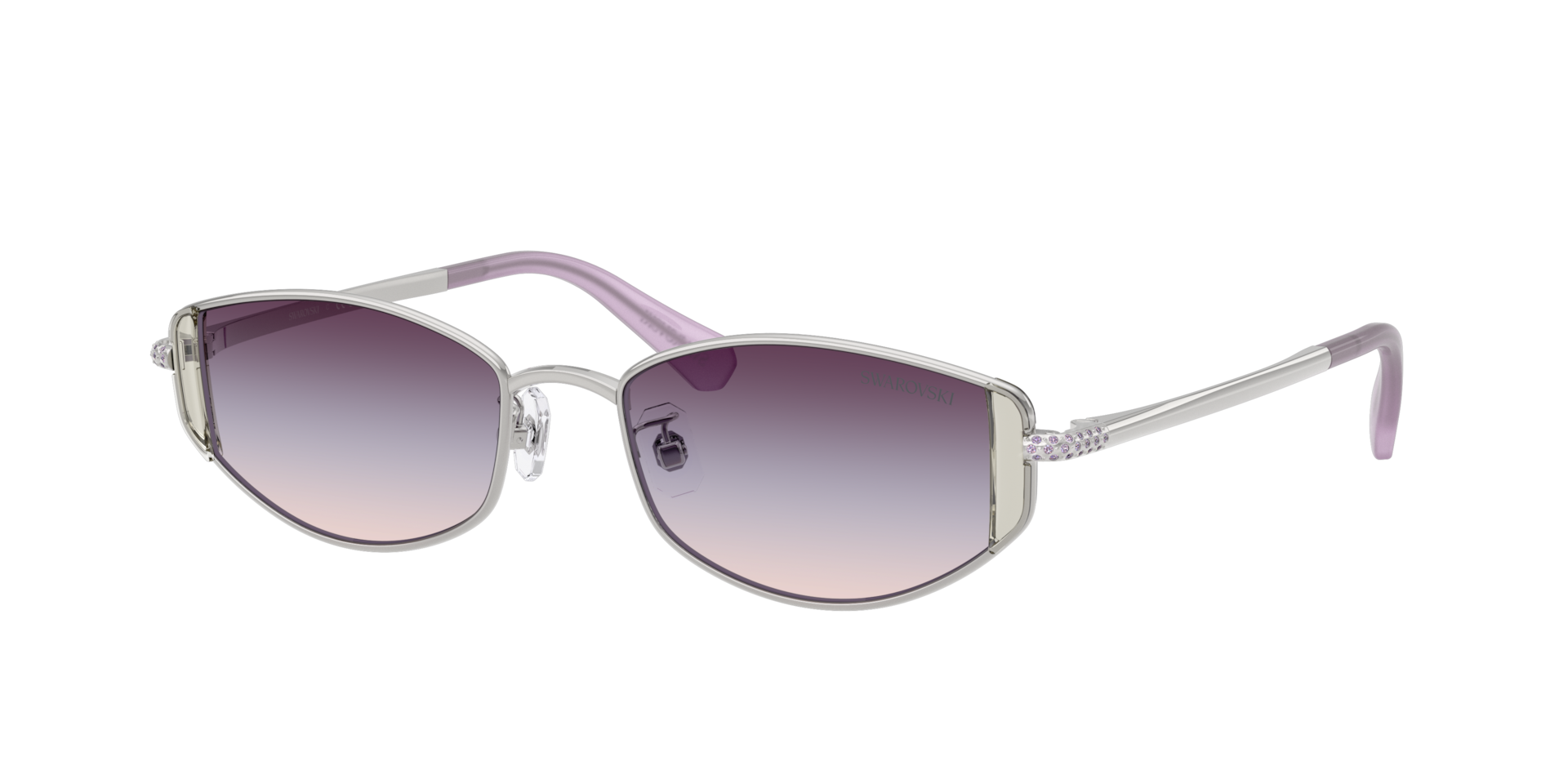 Swarovski Woman Sunglass SK7035D -  Frame color: Silver, Lens color: Gradient Purple