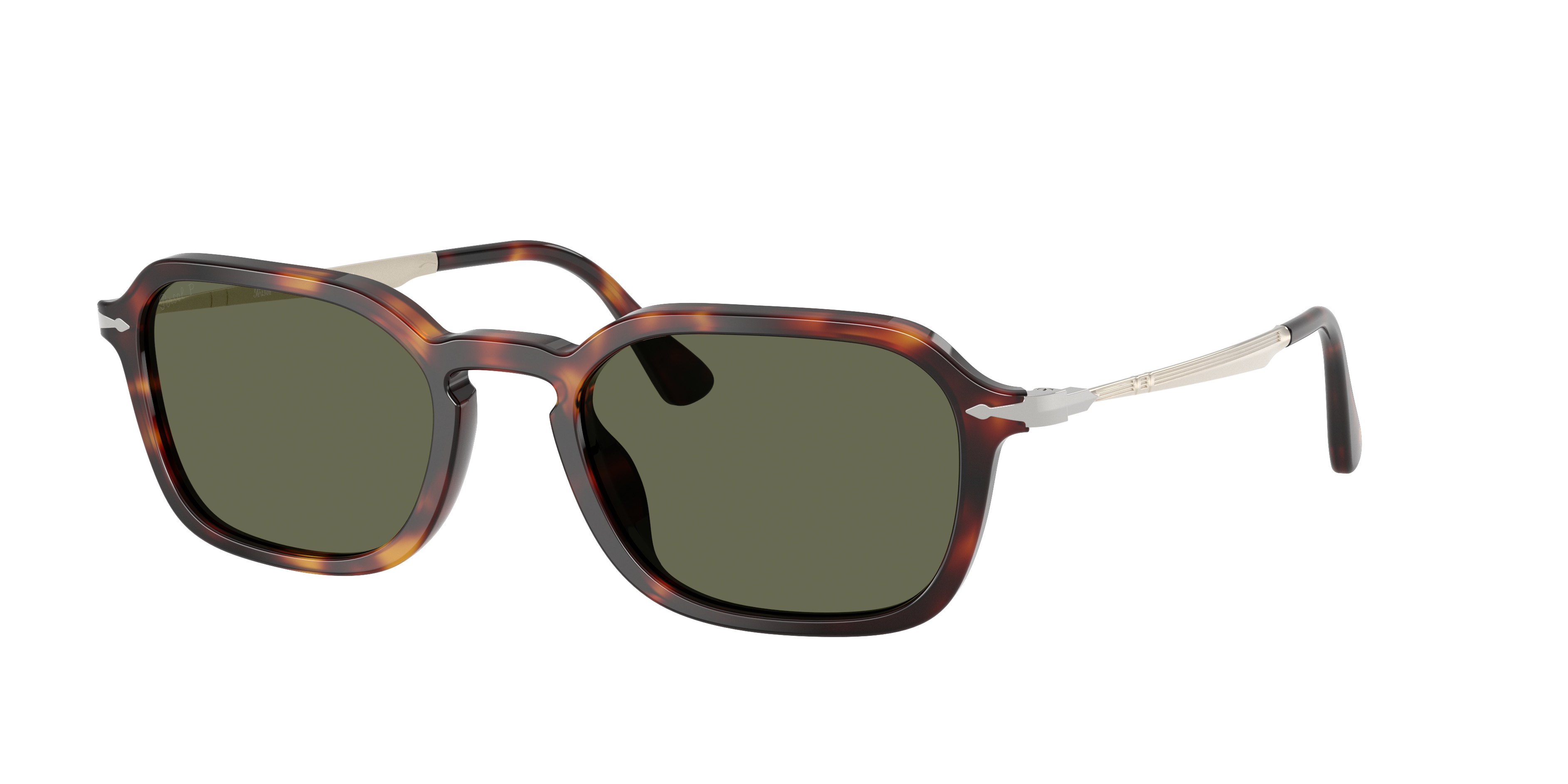 Persol Unisex Sunglass PO3381S -  Frame color: Havana, Lens color: Polarized Green