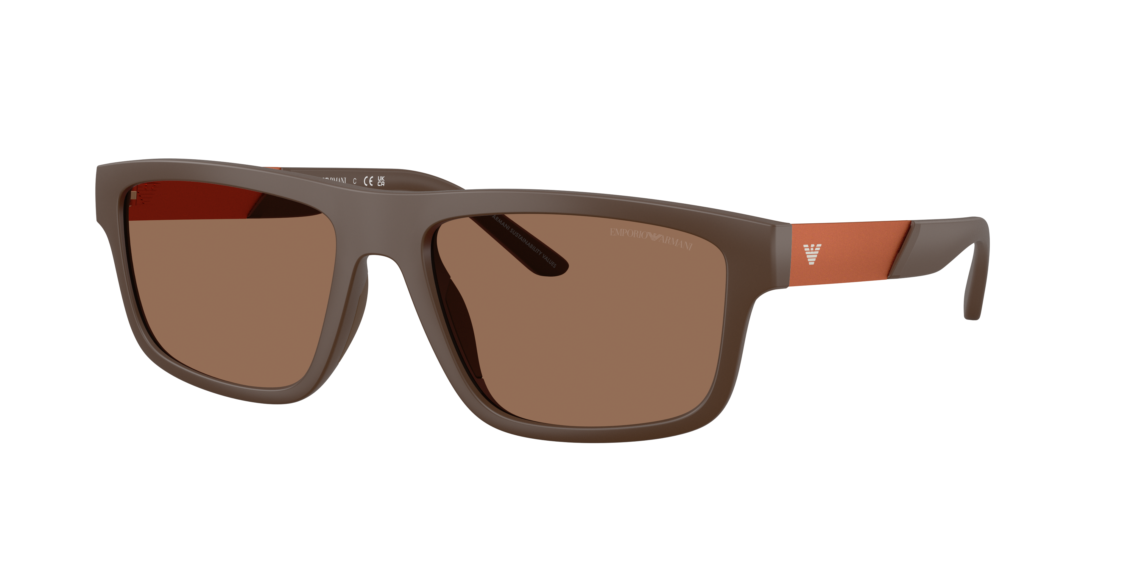 Emporio Armani Man Sunglass EA4244U -  Frame color: Matte Brown, Lens color: Dark Brown