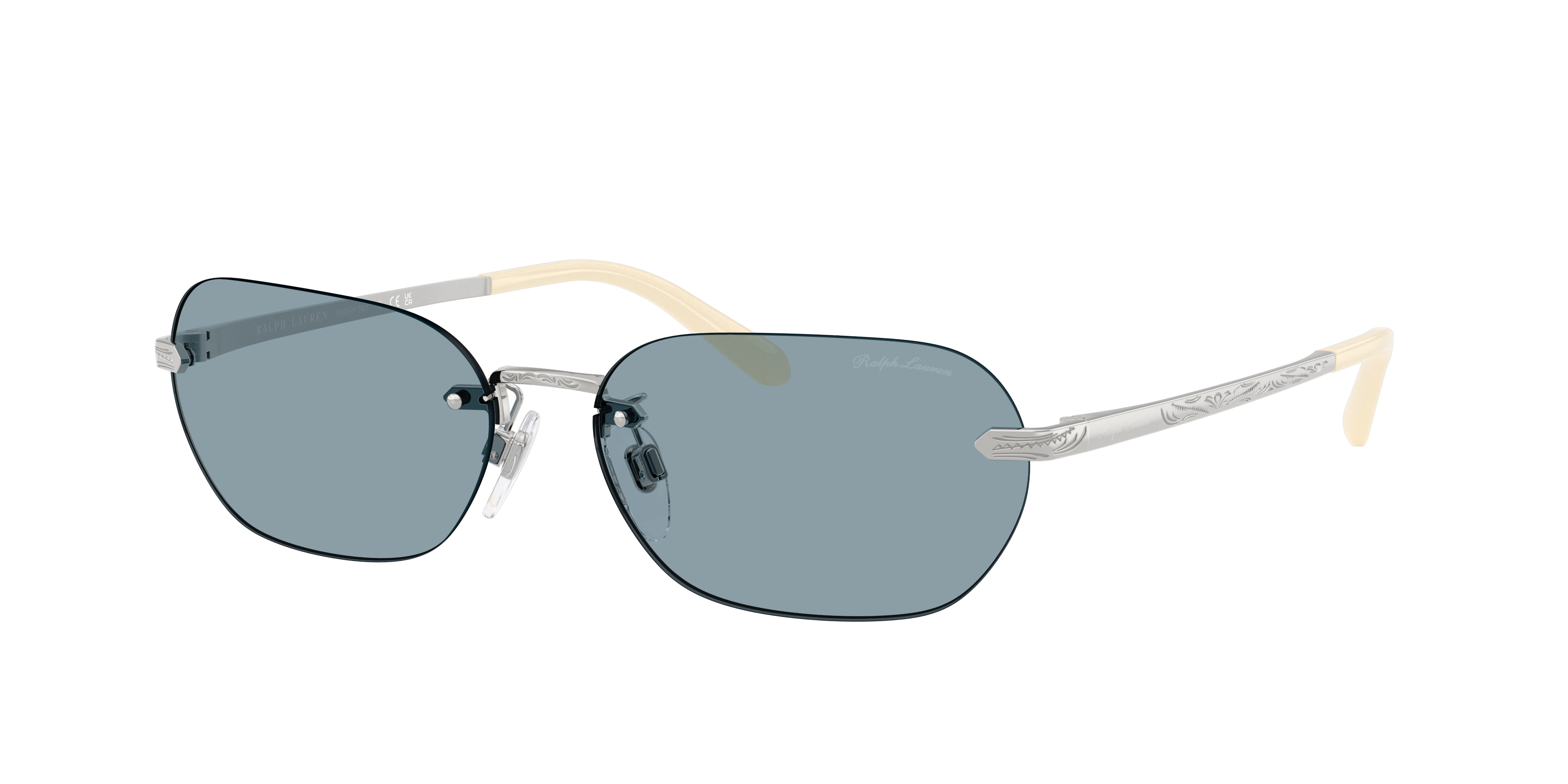Ralph Lauren Woman Sunglass RL7089 -  Frame color: Shiny Silver, Lens color: Azure