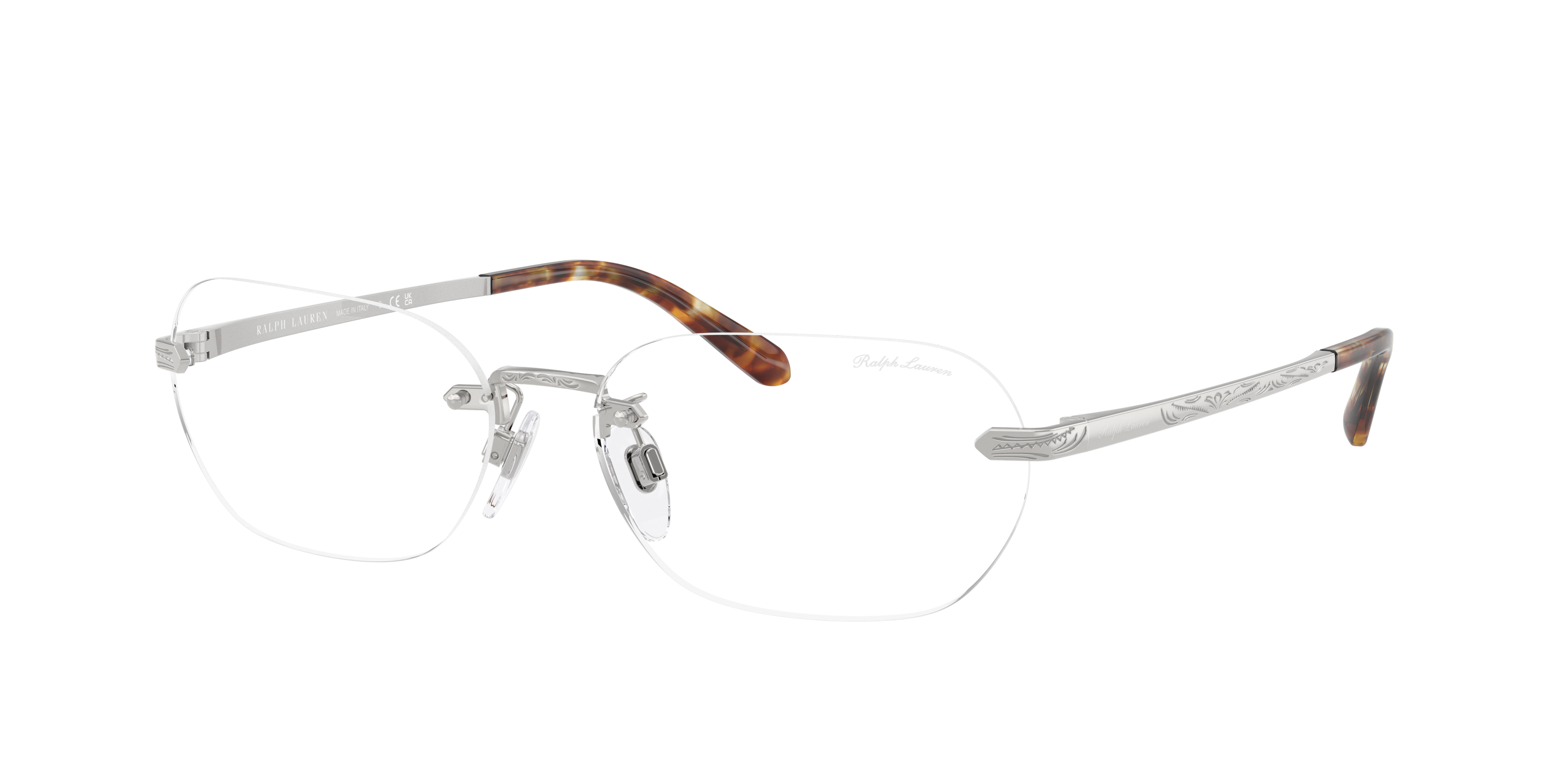 Ralph Lauren Woman Sunglass RL7089 -  Frame color: Shiny Silver, Lens color: Clear Blue-Violet Light Filter