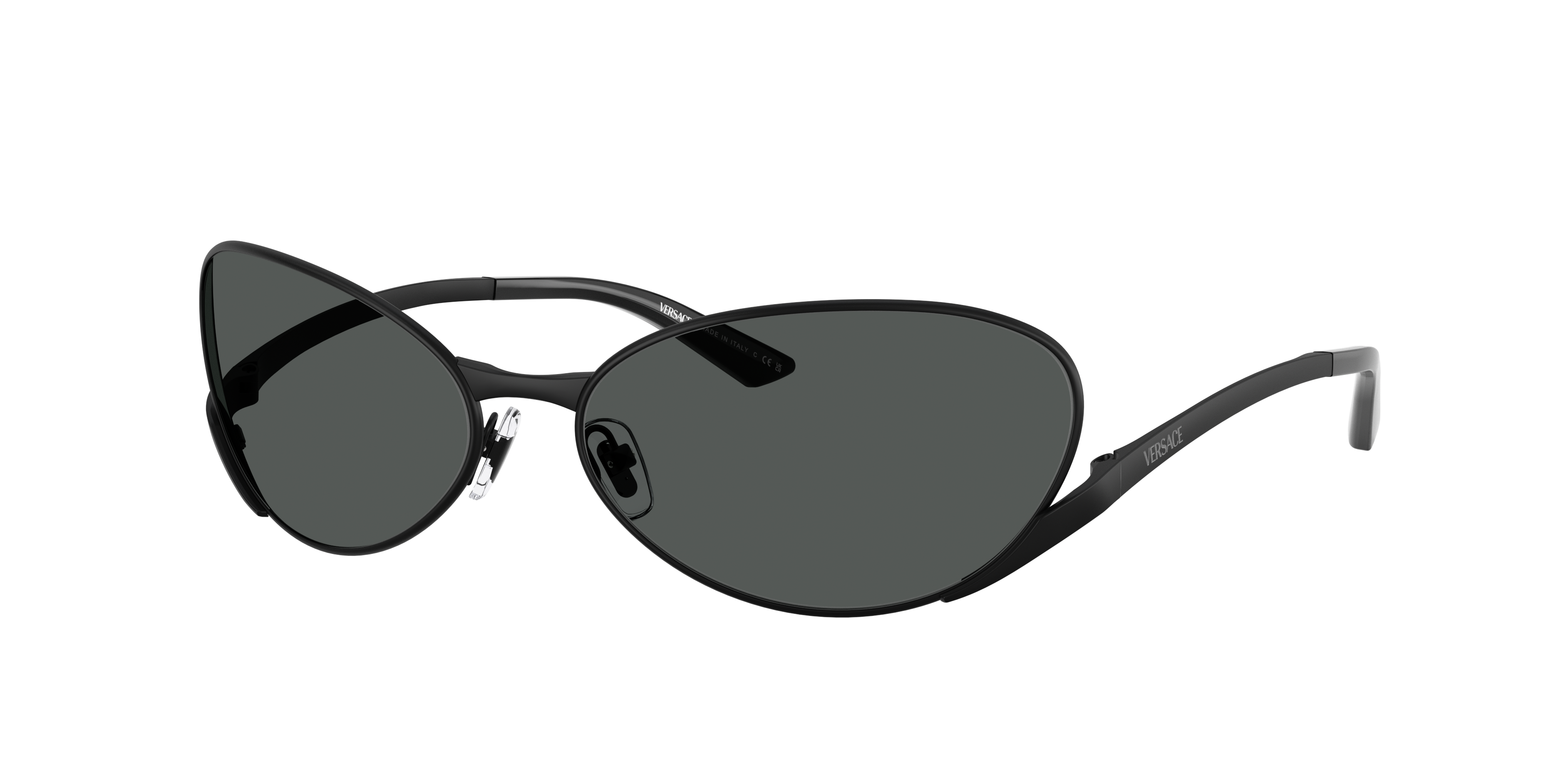 Versace Oval-frame Sunglasses In Black