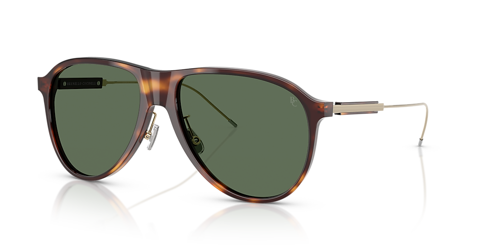 美品「BRUNELLO CUCINELLI」最高級コットン ポロ イタリア製　S Brunello Cucinelli BC4011S L (57 - 16) with Green lenses and