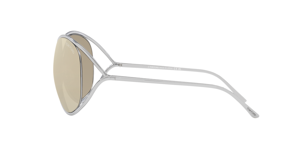 TOM FORD Nicoletta Silver Shiny - Women Luxury Sunglasses, Grey Lens