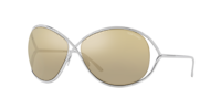 TOM FORD Nicoletta Silver Shiny - Women Luxury Sunglasses, Grey Lens