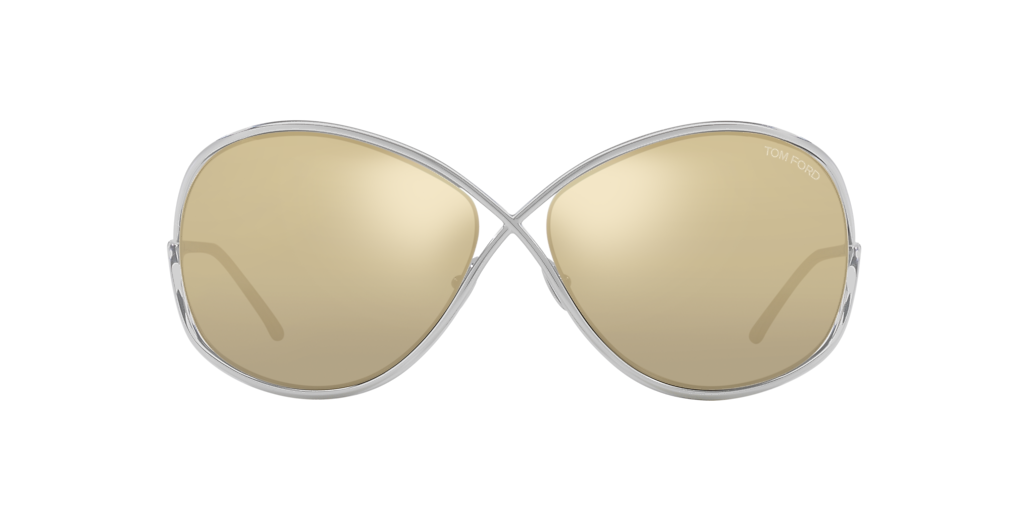 TOM FORD Nicoletta Silver Shiny - Women Luxury Sunglasses, Grey Lens