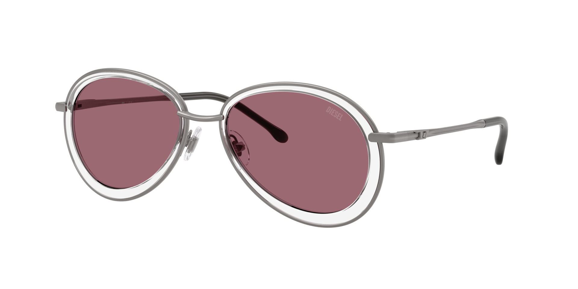 Diesel Unisex Sunglass DL1016 -  Frame color: Matte Gunmetal, Lens color: Mirror Red