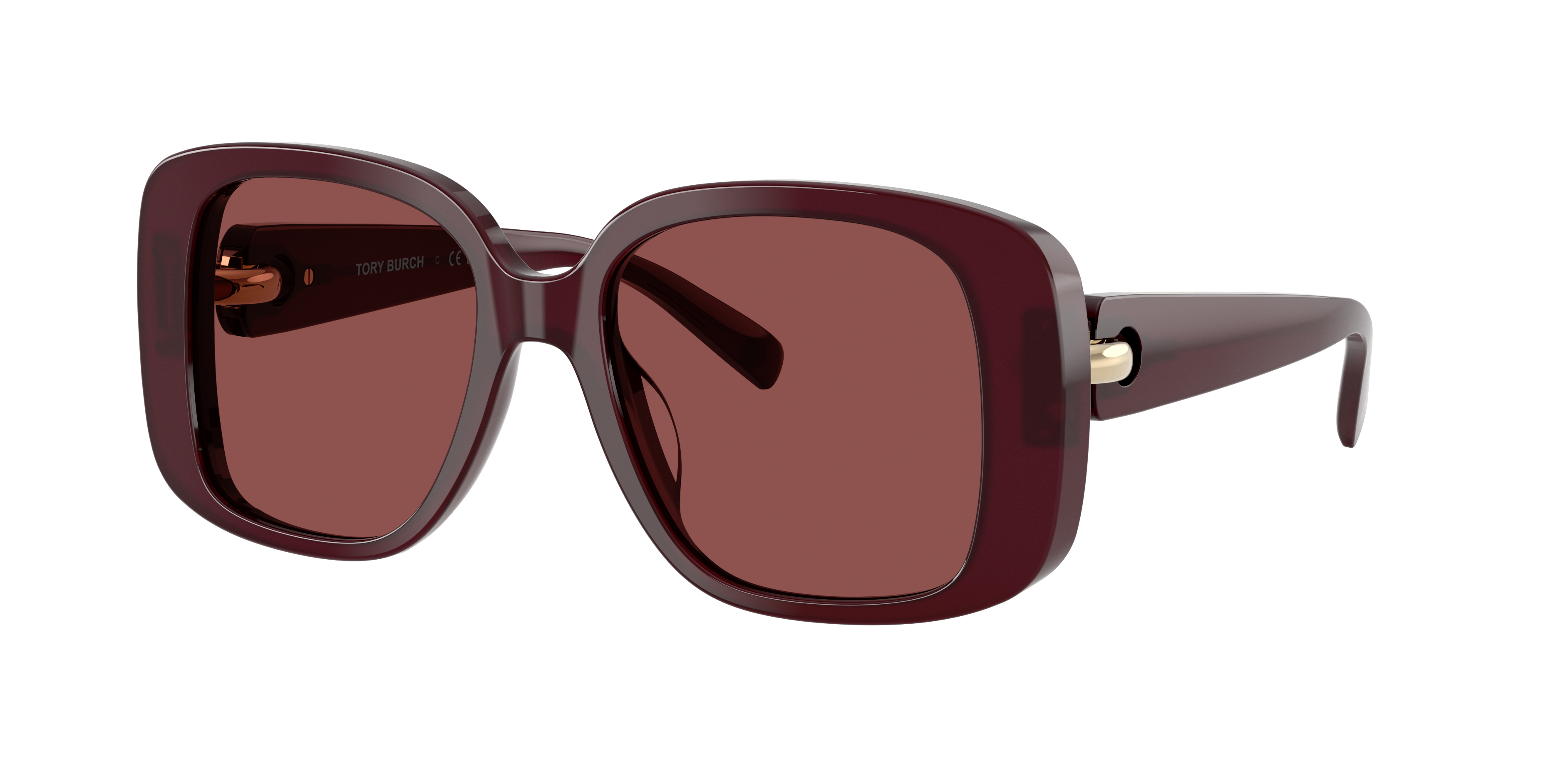 Tory Burch 53mm Gradient Square Sunglasses In Burgundy