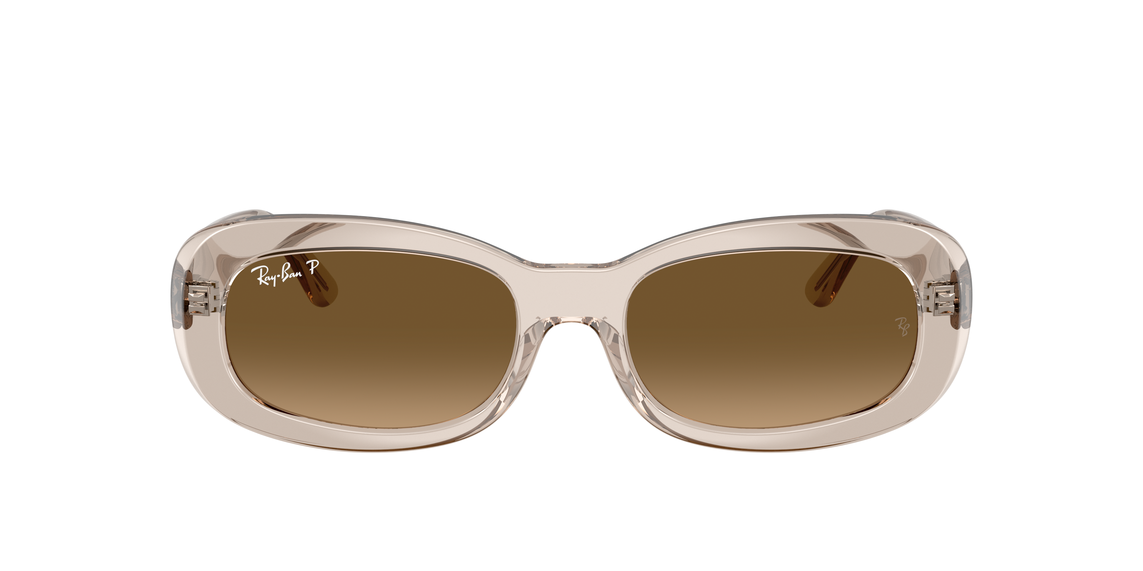 Ray Ban Rb2221 Sunglasses Transparent Beige Frame Brown Lenses Polarized 53-18