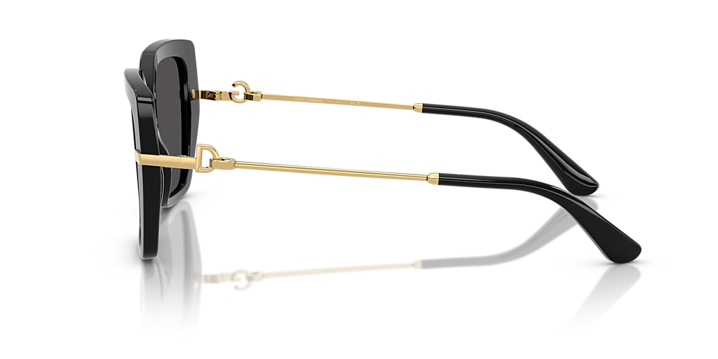 DOLCE&GABBANA DG4474F Black - Women Luxury Sunglasses, Dark Grey Lens