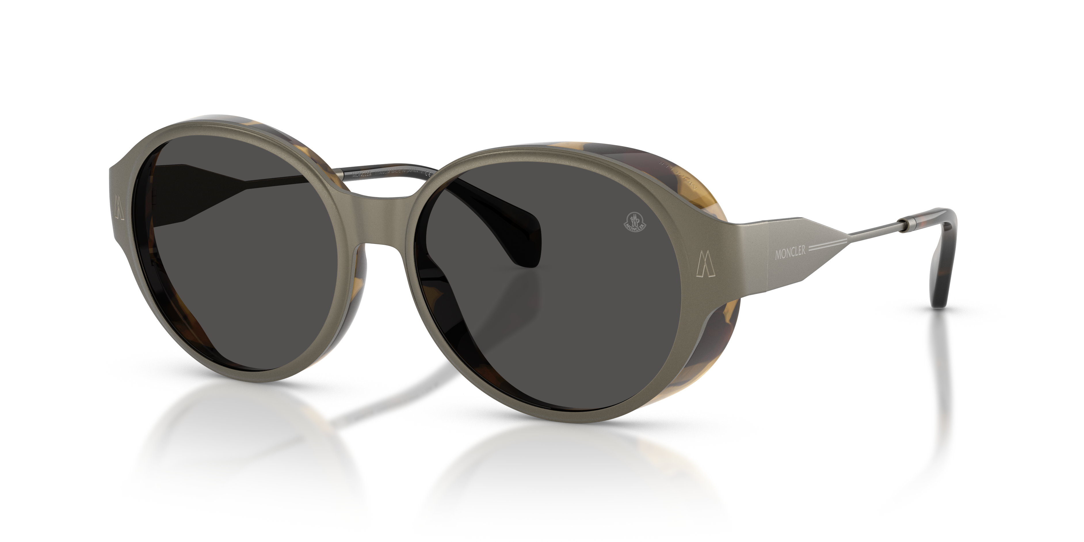 メガネ Moncler Eyewear ML5135 016 Lightweight Windsor l Frame Moncler ML5135 016 Blue & Silver Round Metal Eyeglasses