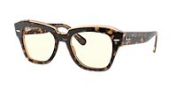 小物 Ray-Ban STATE STREET BLUE-LIGHT CLEAR EV Ray-Ban RB2186 State Street Blue-Violet Light Clear Evolve M