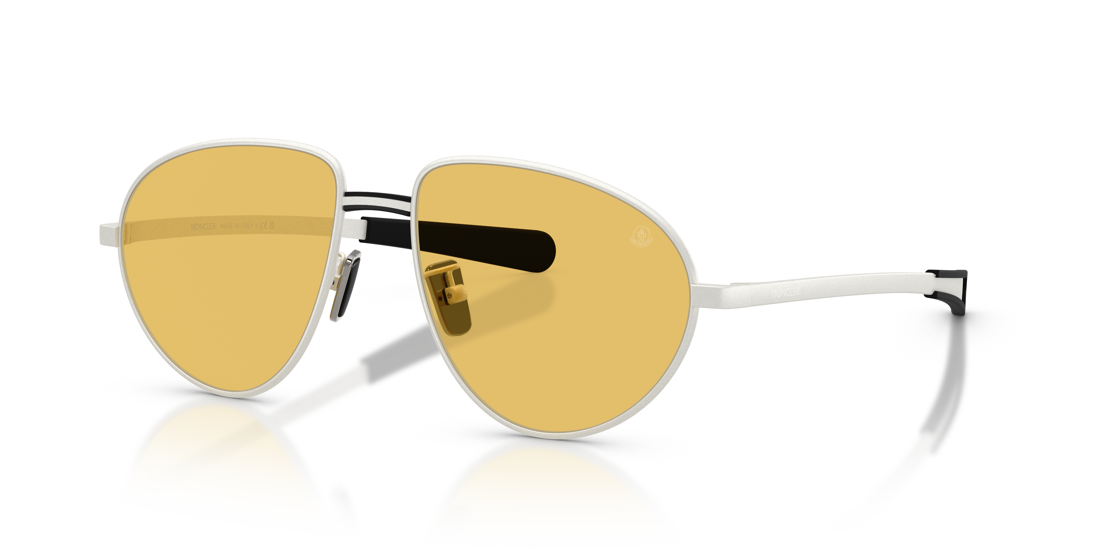 メガネ Moncler Glasses Frame ML5201D 057 Clear Yellow Square Moncler ME4009 VIZLA L (55 - 16) with Yellow lenses and