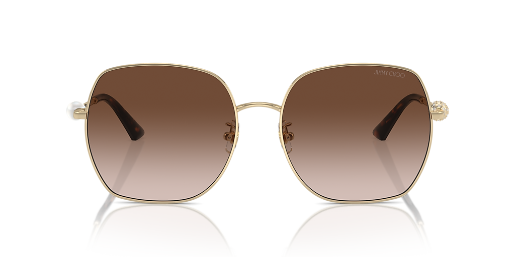 JIMMY CHOO スクエアフレムサンクラス 0JC4008HD 300687 Jimmy Choo JC4008HD XXL (59 - 17) with Brown lenses and Gold