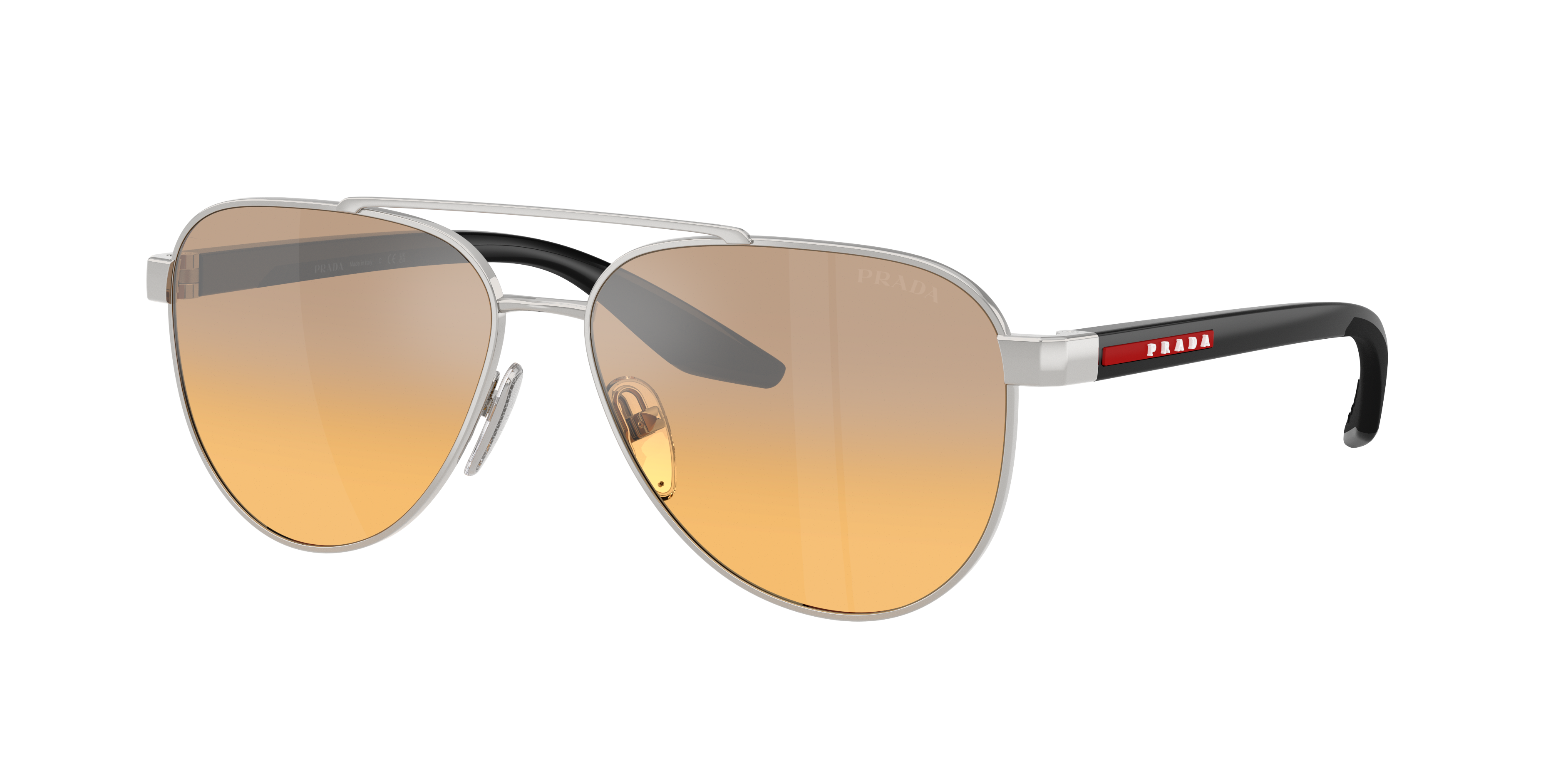Prada Linea Rossa Man Sunglass PS A52S -  Frame color: Silver, Lens color: Gradient Grey
