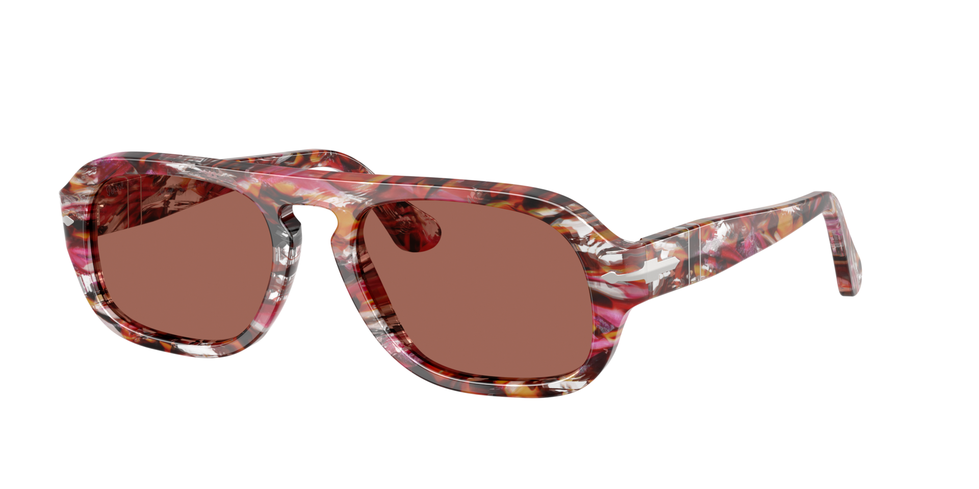 Persol Unisex Sunglass PO3369S -  Frame color: Cyclamen/Khaki, Lens color: Brown