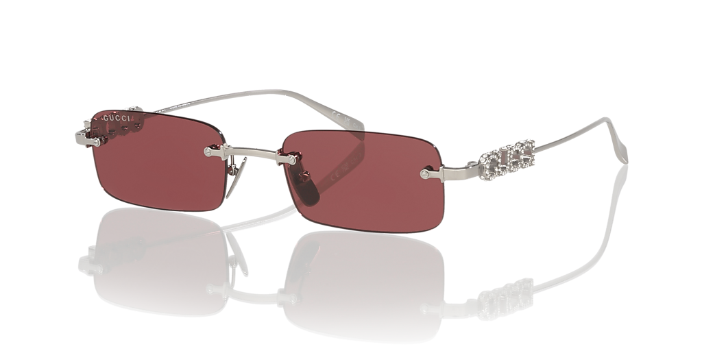 Gucci GG1808S S (52 - 20) with Red lenses and Silver frame