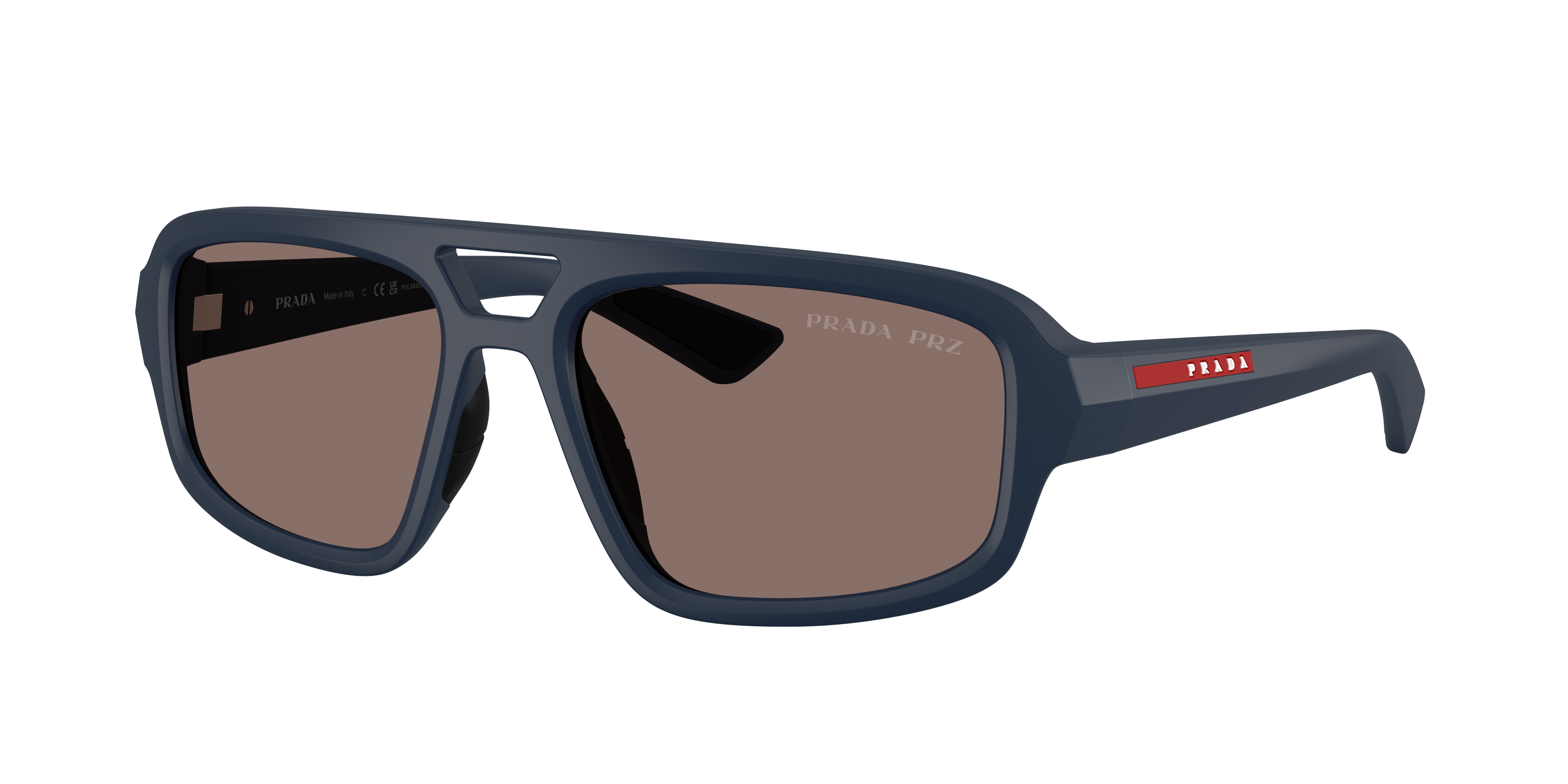 Prada Linea Rossa Man Sunglass PS B11SU -  Frame color: Rubber Blue, Lens color: Dark Polarised