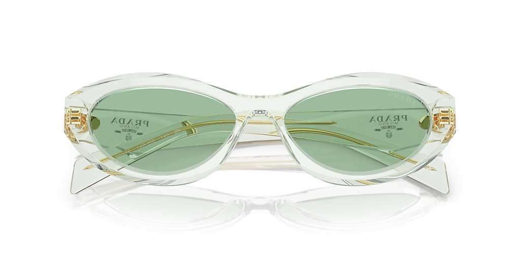 Prada PR 26ZS M (55 - 16) with Green lenses and Transparent frame