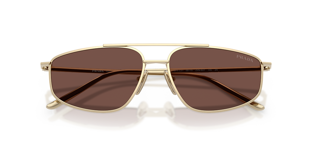 Prada PR C51S XL (58 - 15) with Brown lenses and Gold frame