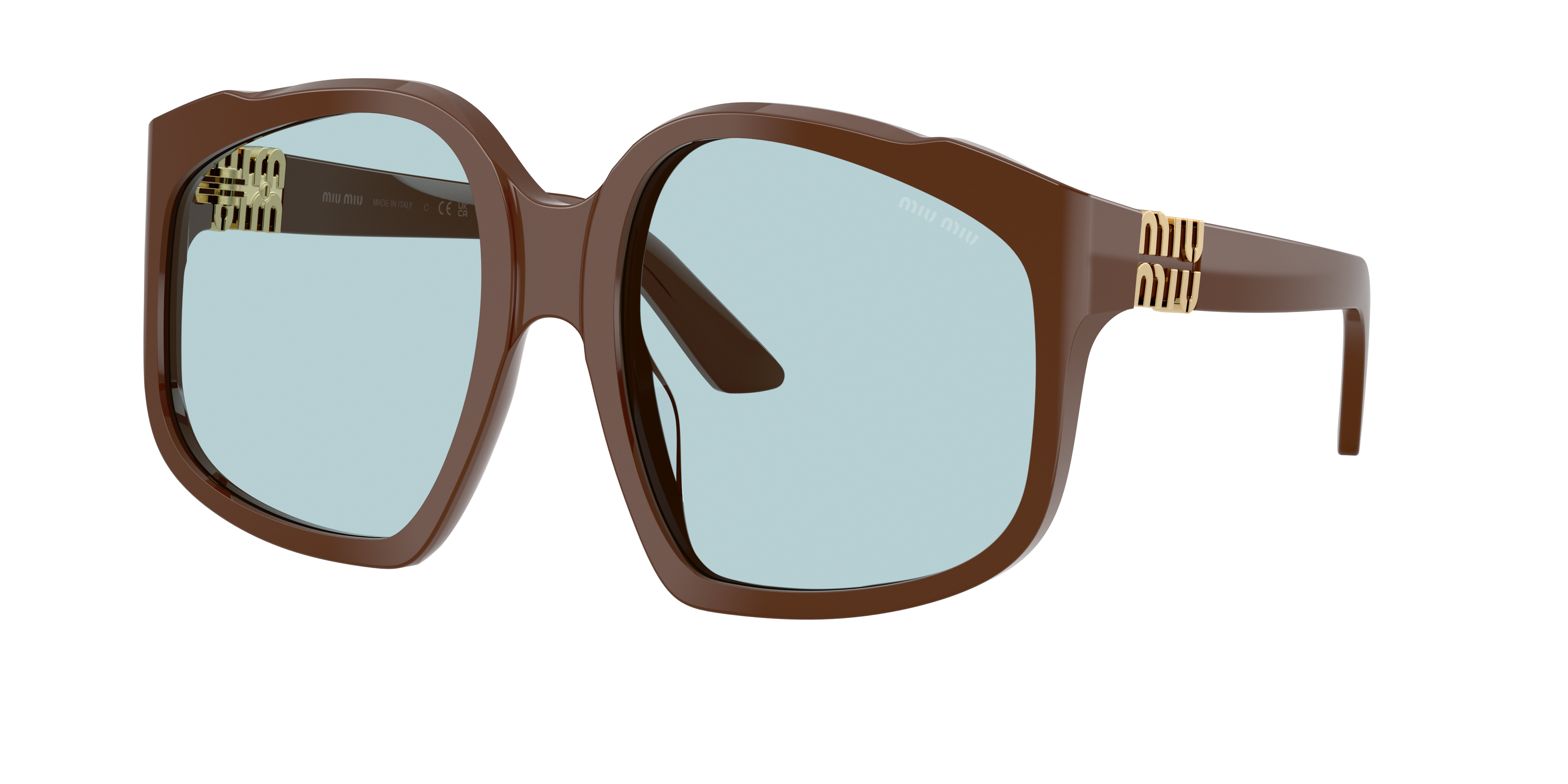 Miu Miu Womens Brown Mu A07s Irregular-frame Acetate Sunglasses In Brown