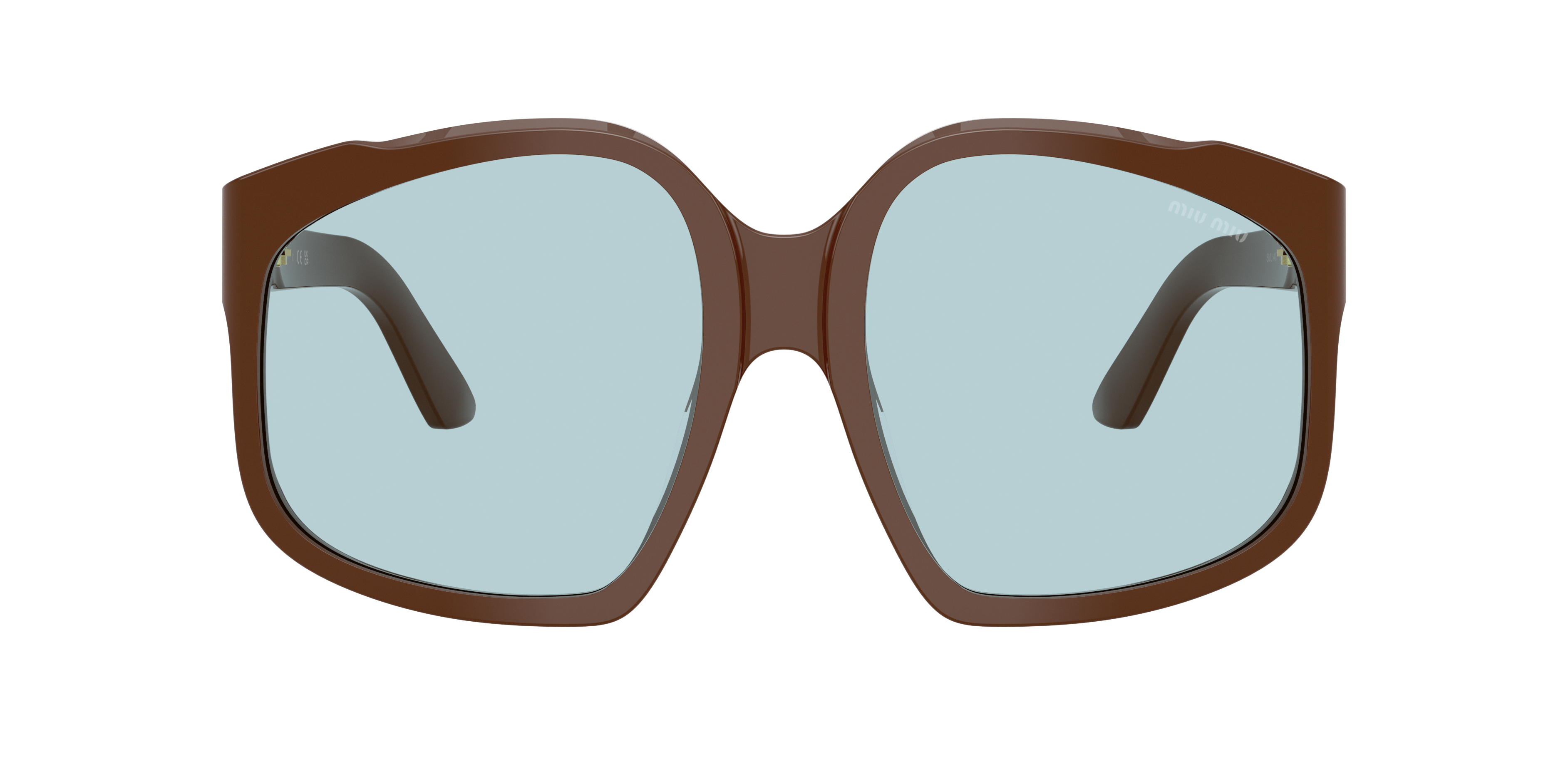 Miu Miu Womens Brown Mu A07s Irregular-frame Acetate Sunglasses In Brown