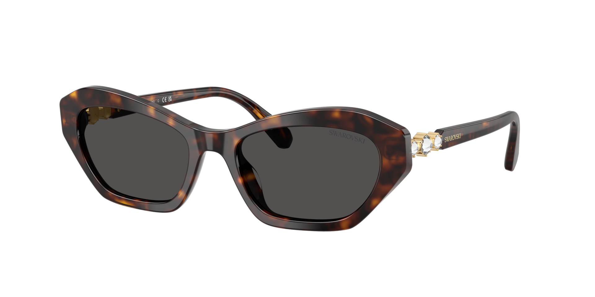 Swarovski Woman Sunglass SK6048 -  Frame color: Havana, Lens color: Dark Grey