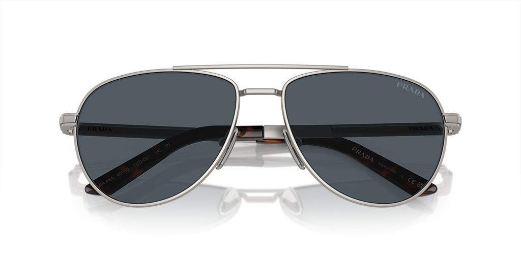 PRADA PR A54S Matte Gunmetal - Men Luxury Sunglasses, Dark Grey Lens