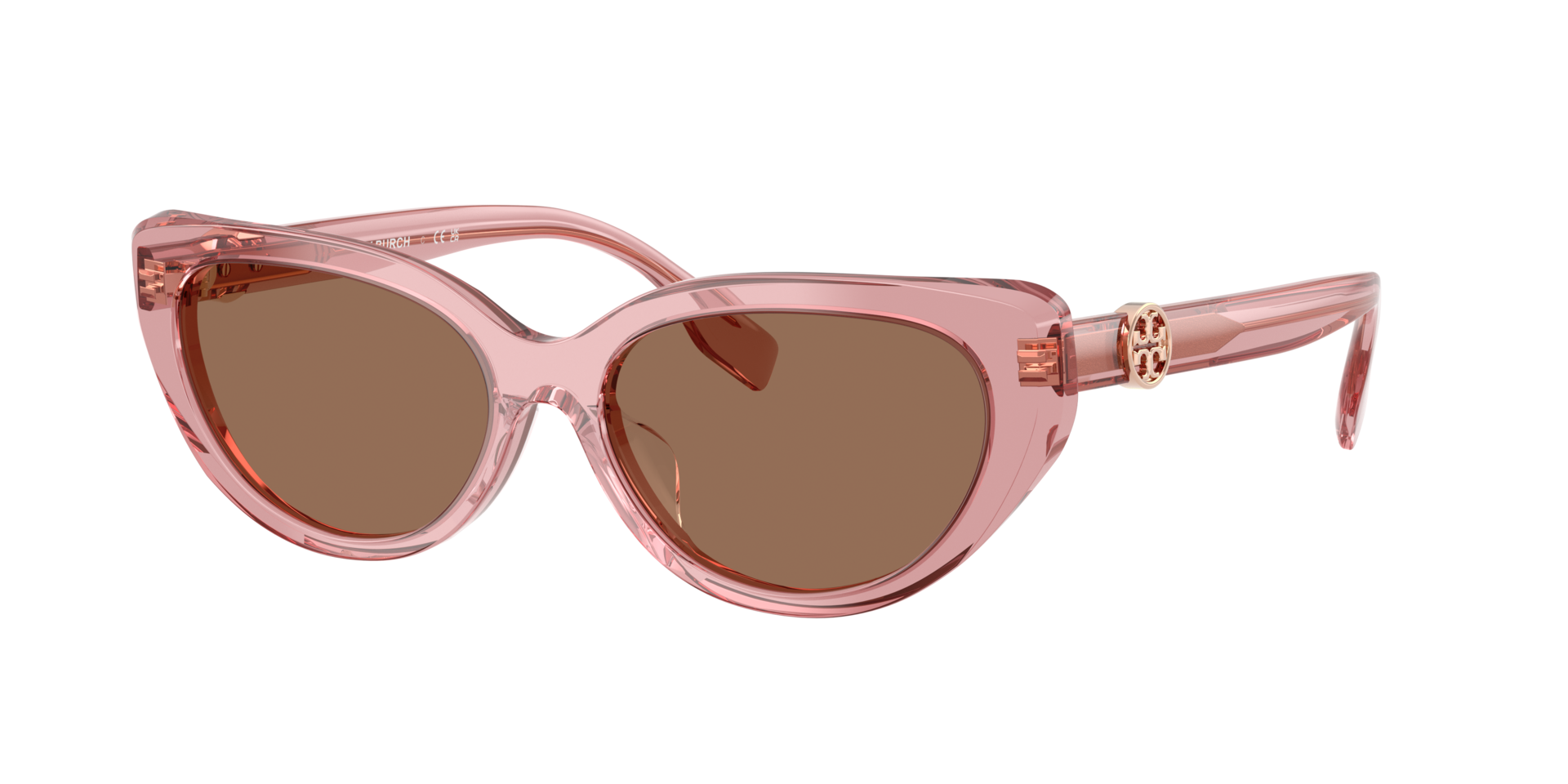 Tory Burch Woman Sunglass TY7220D -  Frame color: Transparent Light Pink, Lens color: Dark Brown