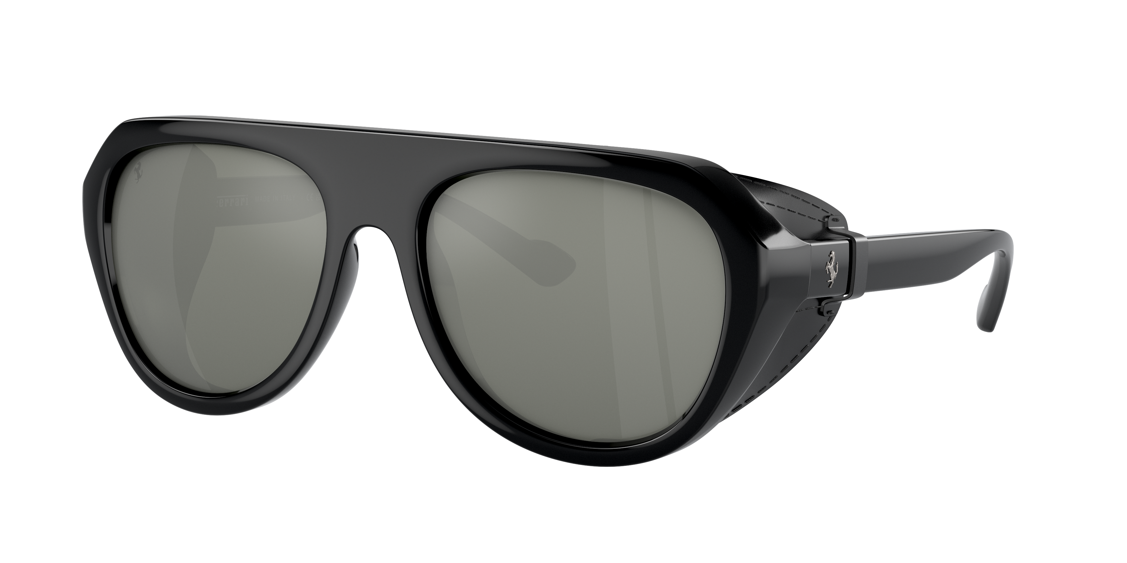 Ferrari Unisex Sunglass FH2002QU -  Frame color: Black, Lens color: Mirror Silver Polarized