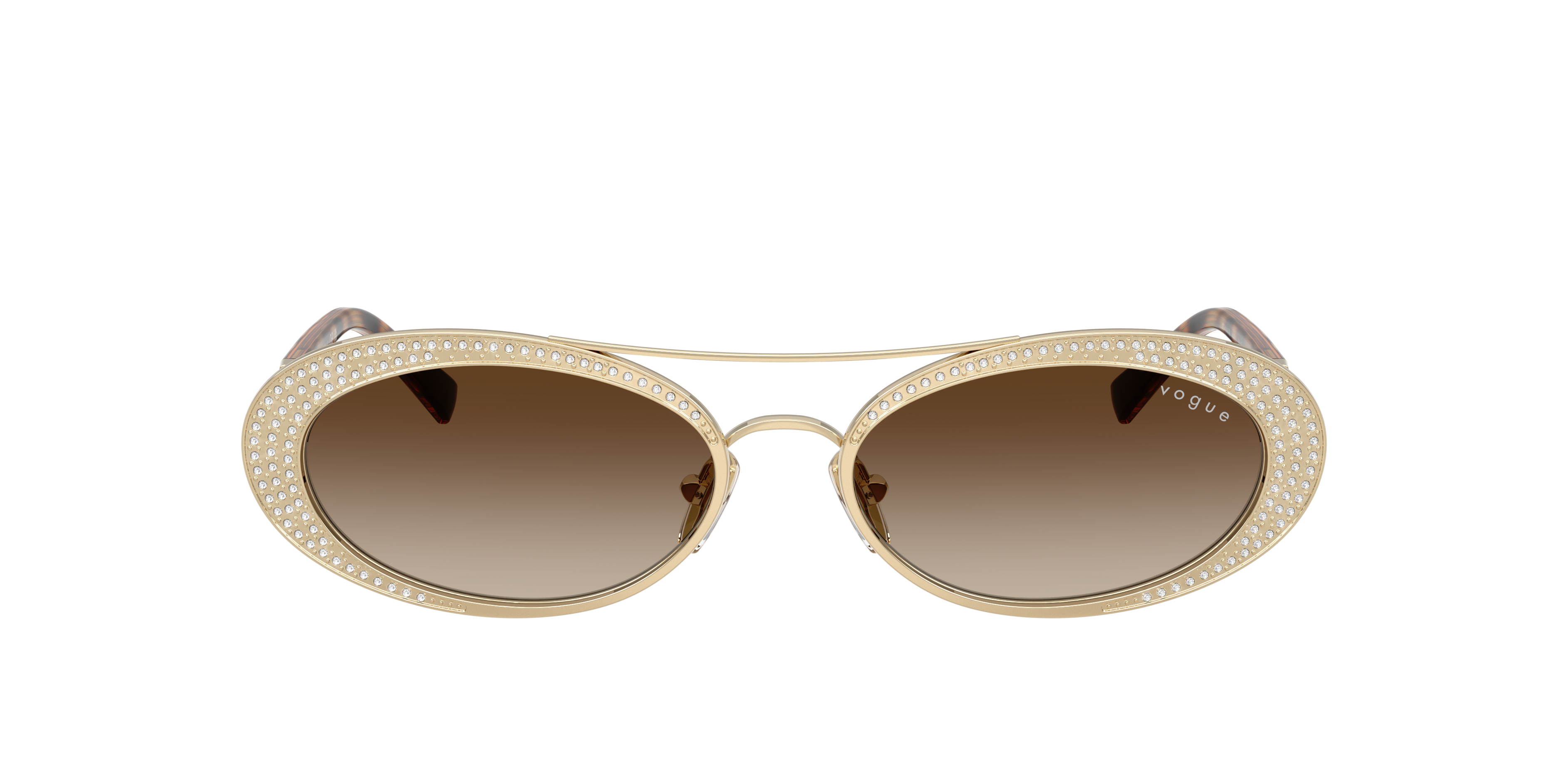 Vogue Eyewear Crystal-embellished Oval-frame Sunglasses