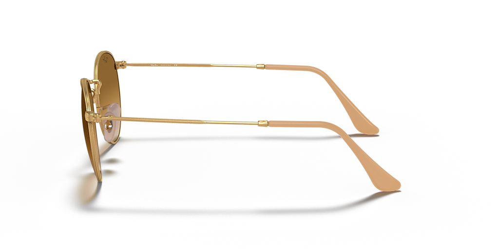 RAY-BAN RB3447 Round Metal Rose Gold - Men Sunglasses, Clear & Blue Lens