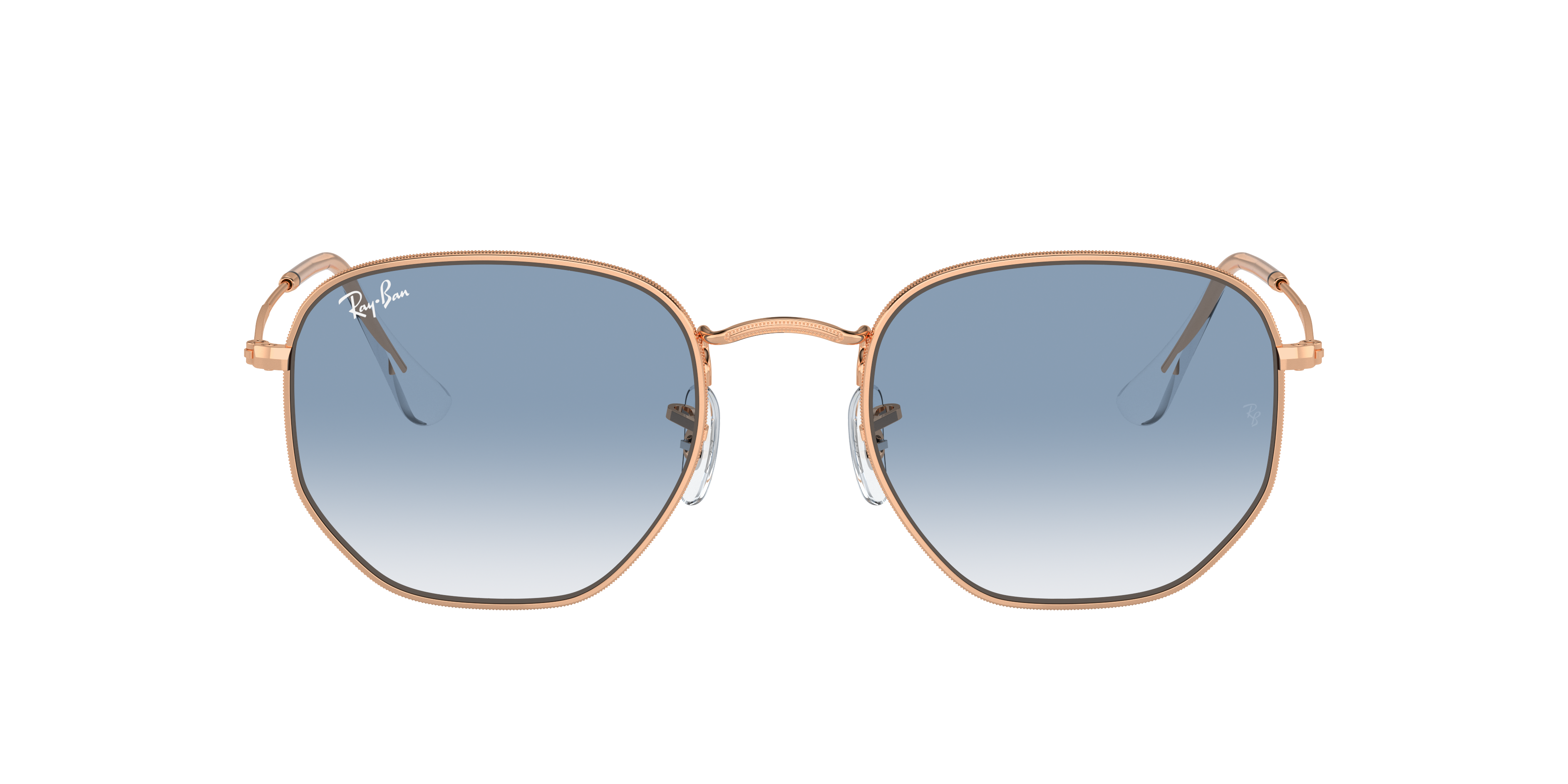 Ray-Ban Hexagonal M (51 - 21) with Blue lenses and Pink frame