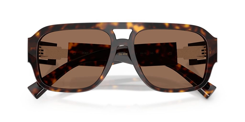 DOLCE&GABBANA DG4506 Havana - Men Luxury Sunglasses, Dark Brown Lens