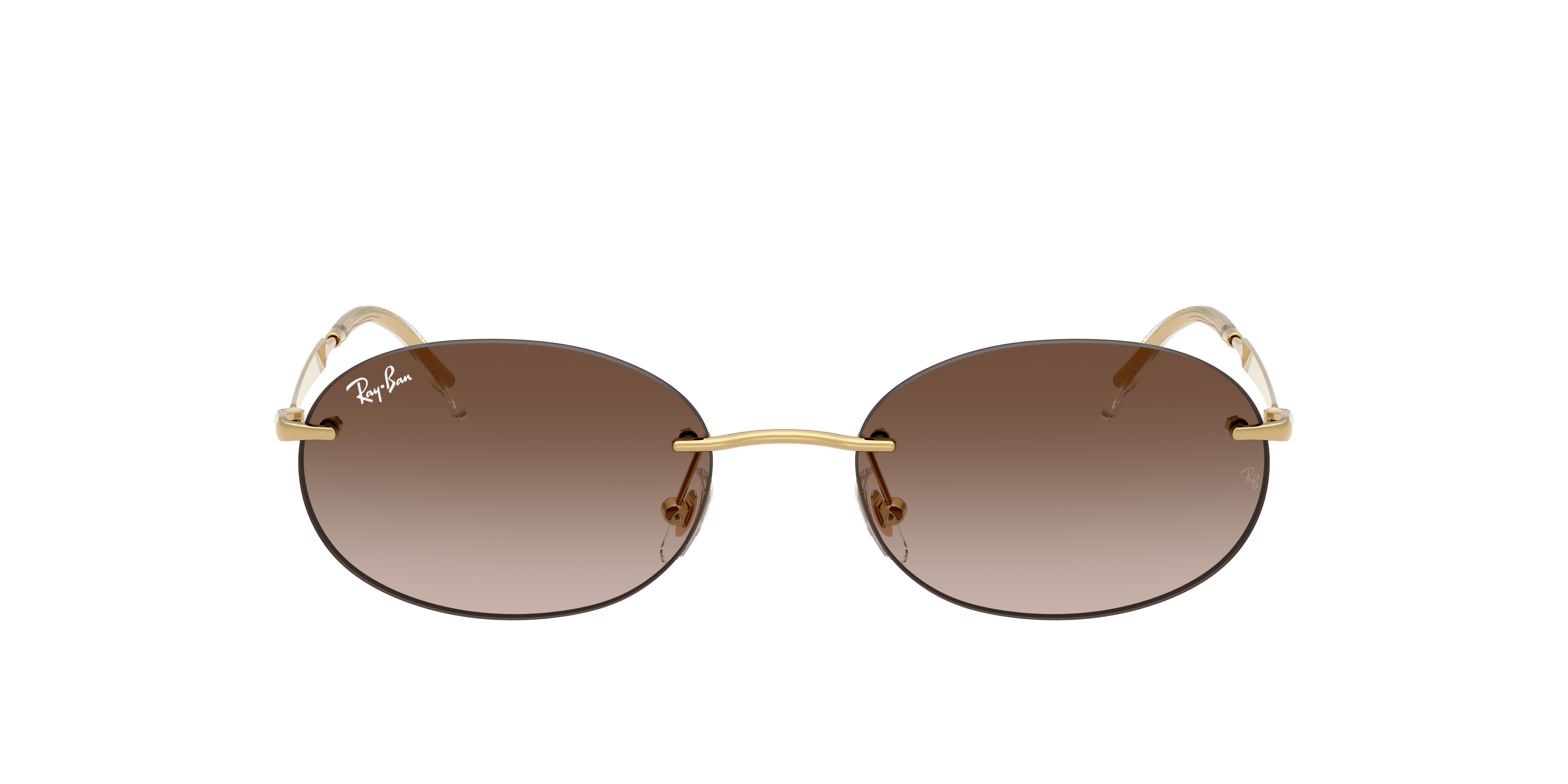 Ray Ban Ray-ban 54mm Gradient Rimless Oval Sunglasses In Brown