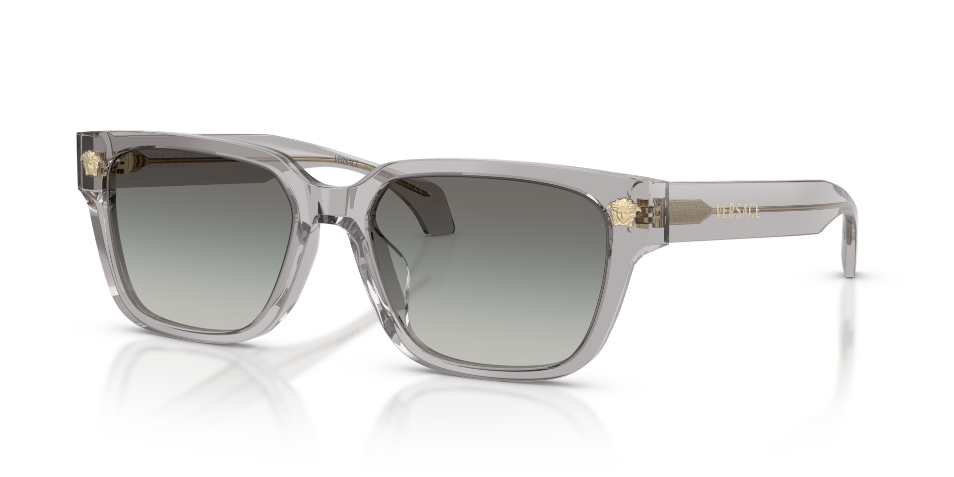 Versace MOD 4348 5270/6V Translucent Grey/Grey Gradient Sunglasses/Case NWT $342 Sunglasses Versace VE4361 Biggie | Free Shipping | Glasses.com® main image 2
