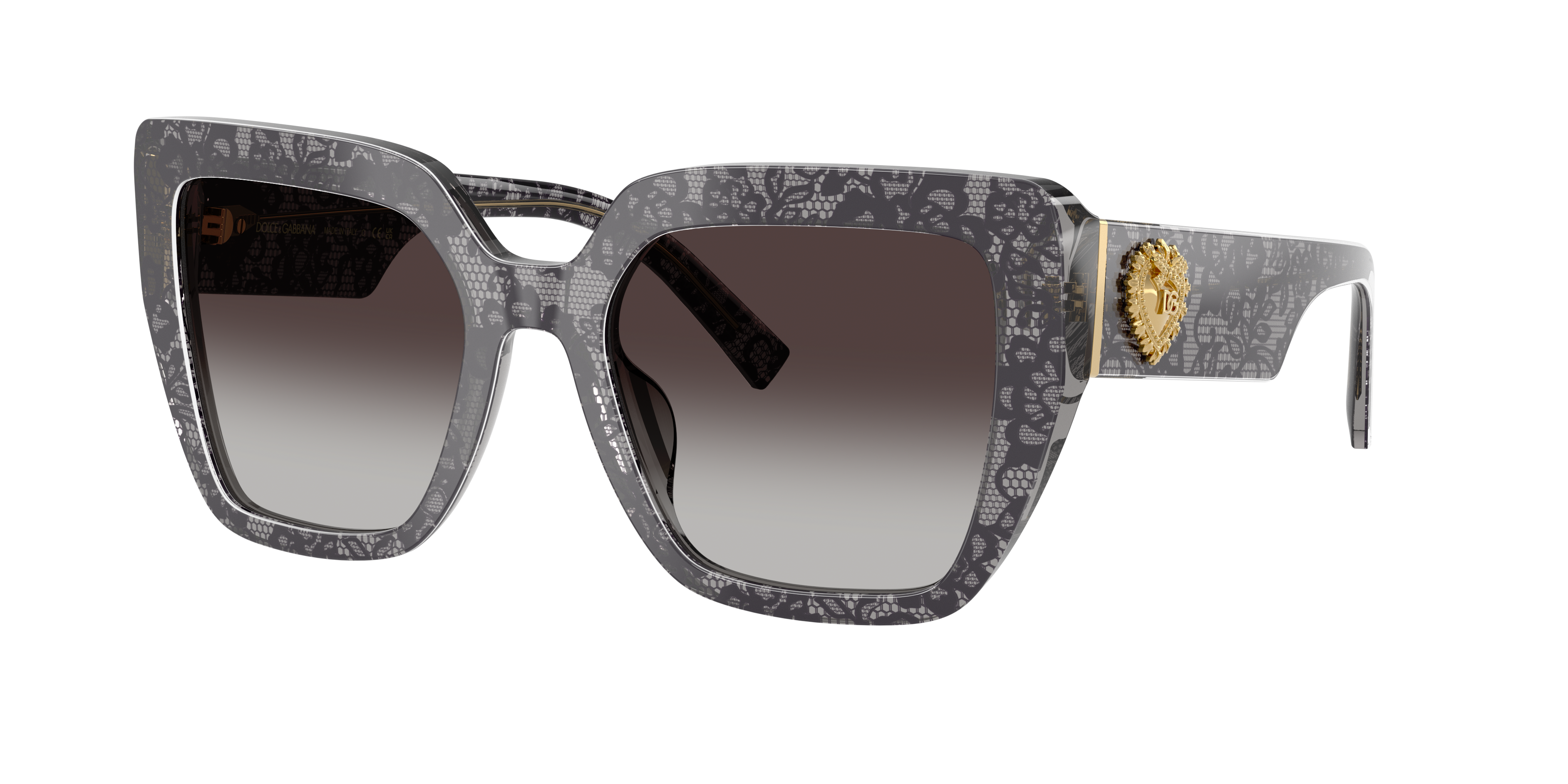 Dolce&Gabbana Woman Sunglass DG4538 -  Frame color: Print Black Lace, Lens color: Grey Gradient