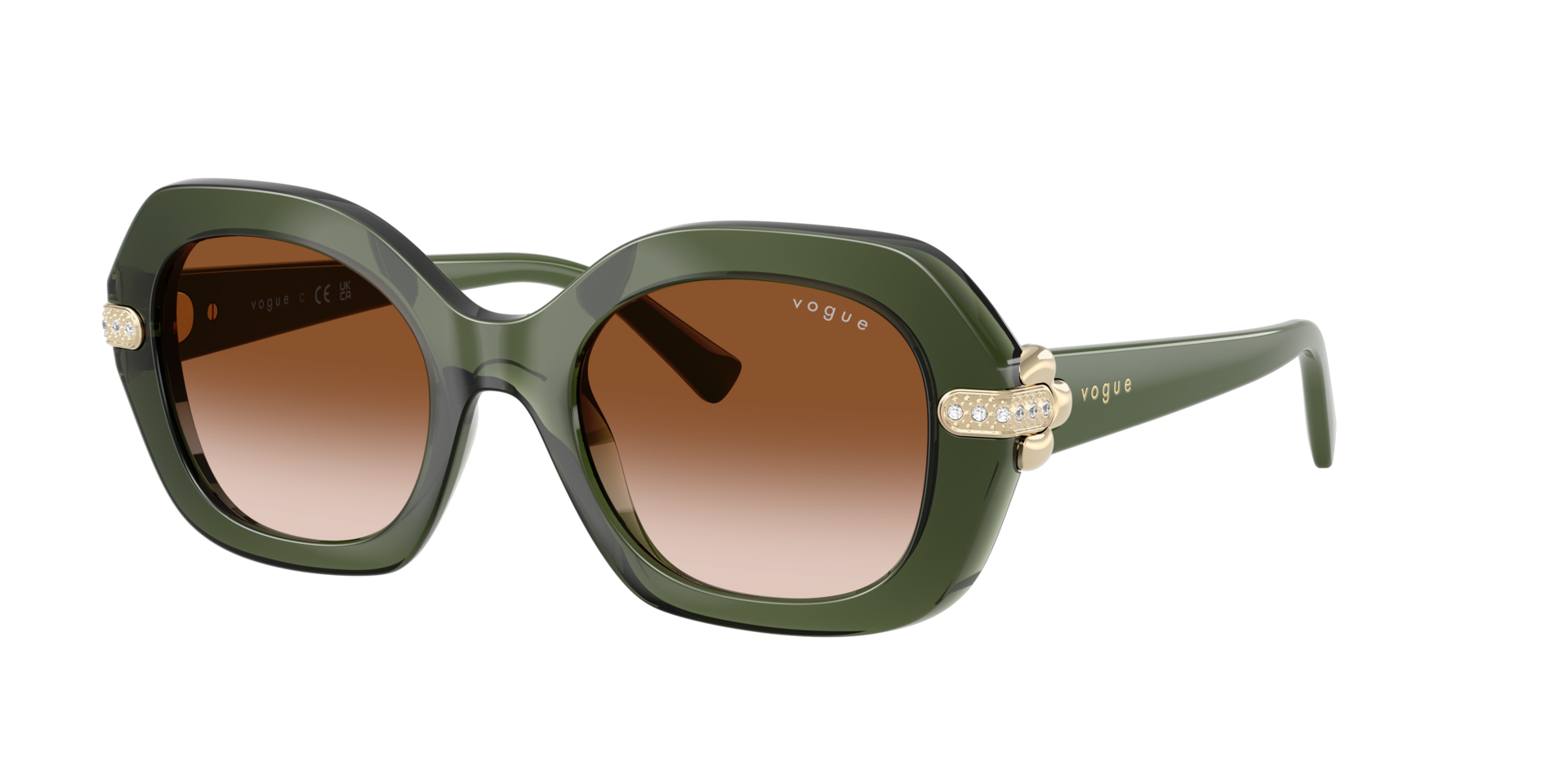 Vogue Eyewear Woman Sunglass VO5706SB -  Frame color: Transparent Green, Lens color: Brown Gradient
